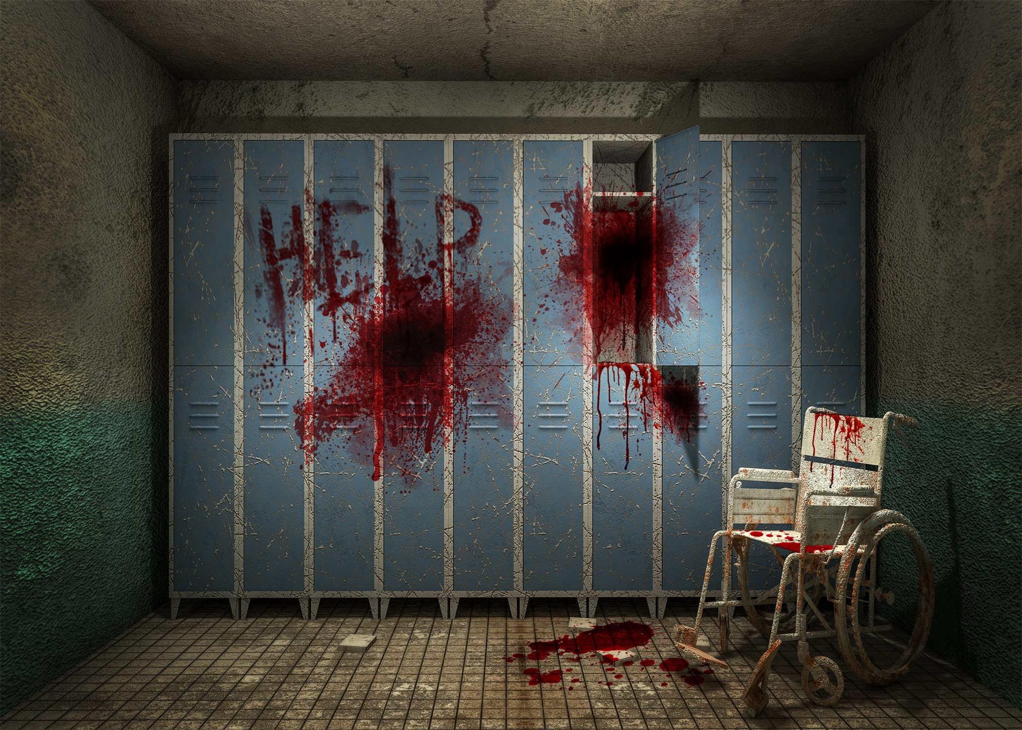 グロ注意❤️廃病院　サツ人解体現場　 horror hospital Amazon.com : Loccor 15x8ft Fabric Halloween Hospital Backdrop