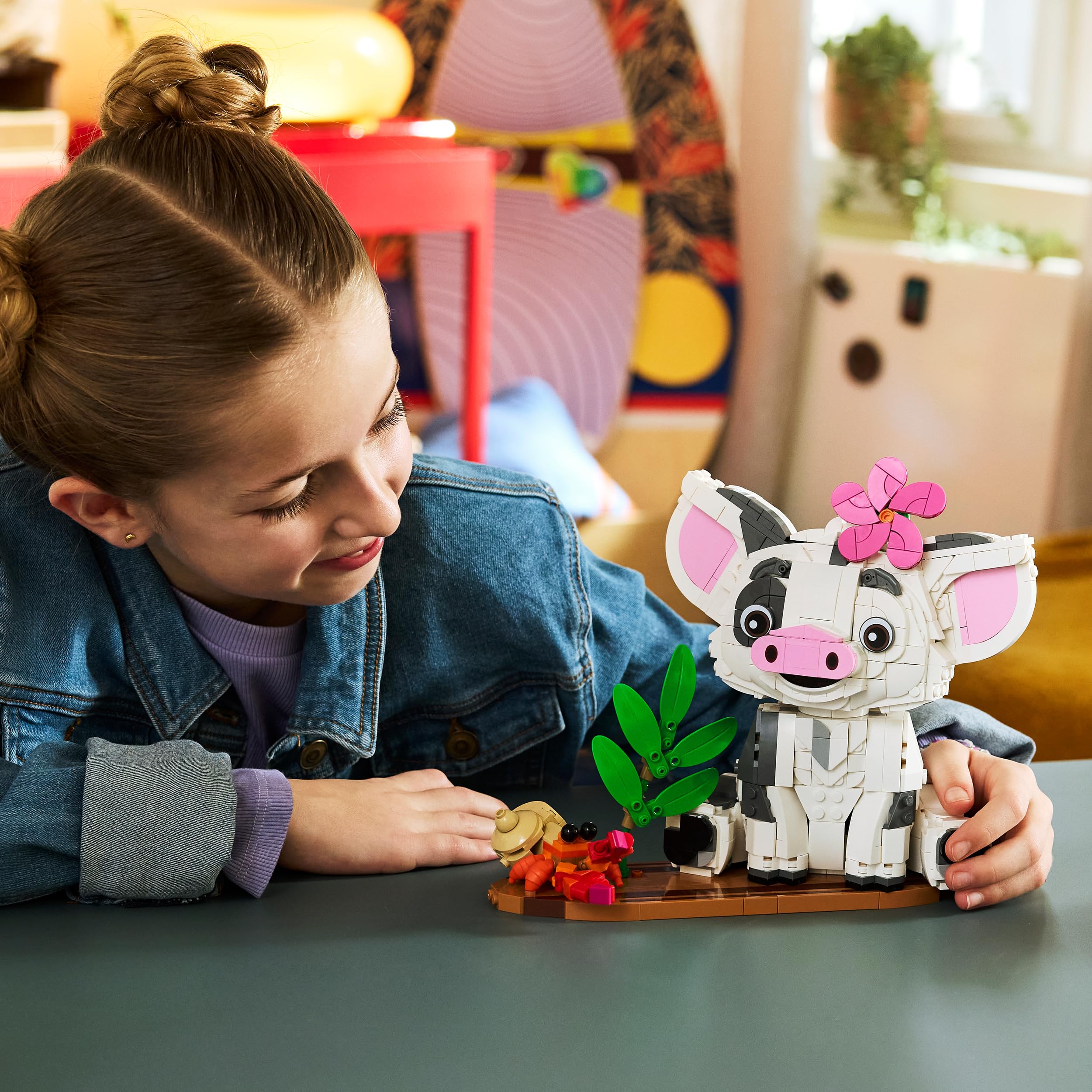 LEGO ǀ Disney Vaiana Pua 43292 | Kolekcjonerska figurka Disneya, zabawka dla 9-latki, prezent dla dziewczynki i chłopca, klocki dla dzieci, 885 elementów