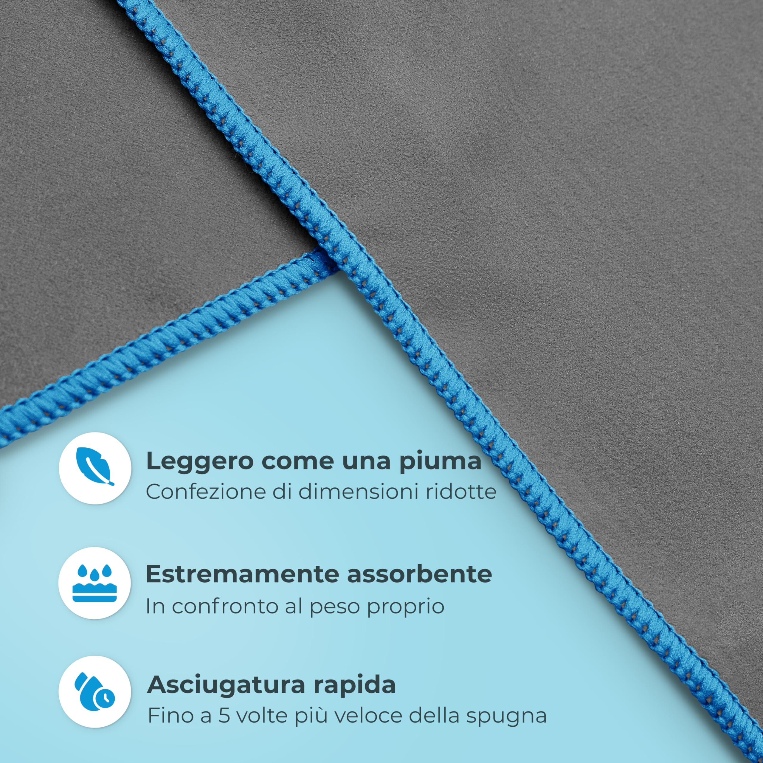 NirvanaShape Asciugamani in microfibra | assorbenti, leggeri, asciugano in fretta | Asciugamani da bagno, asciugamani da viaggio, spiaggia, asciugamani sportivi | Ideali per fitness, yoga, sauna