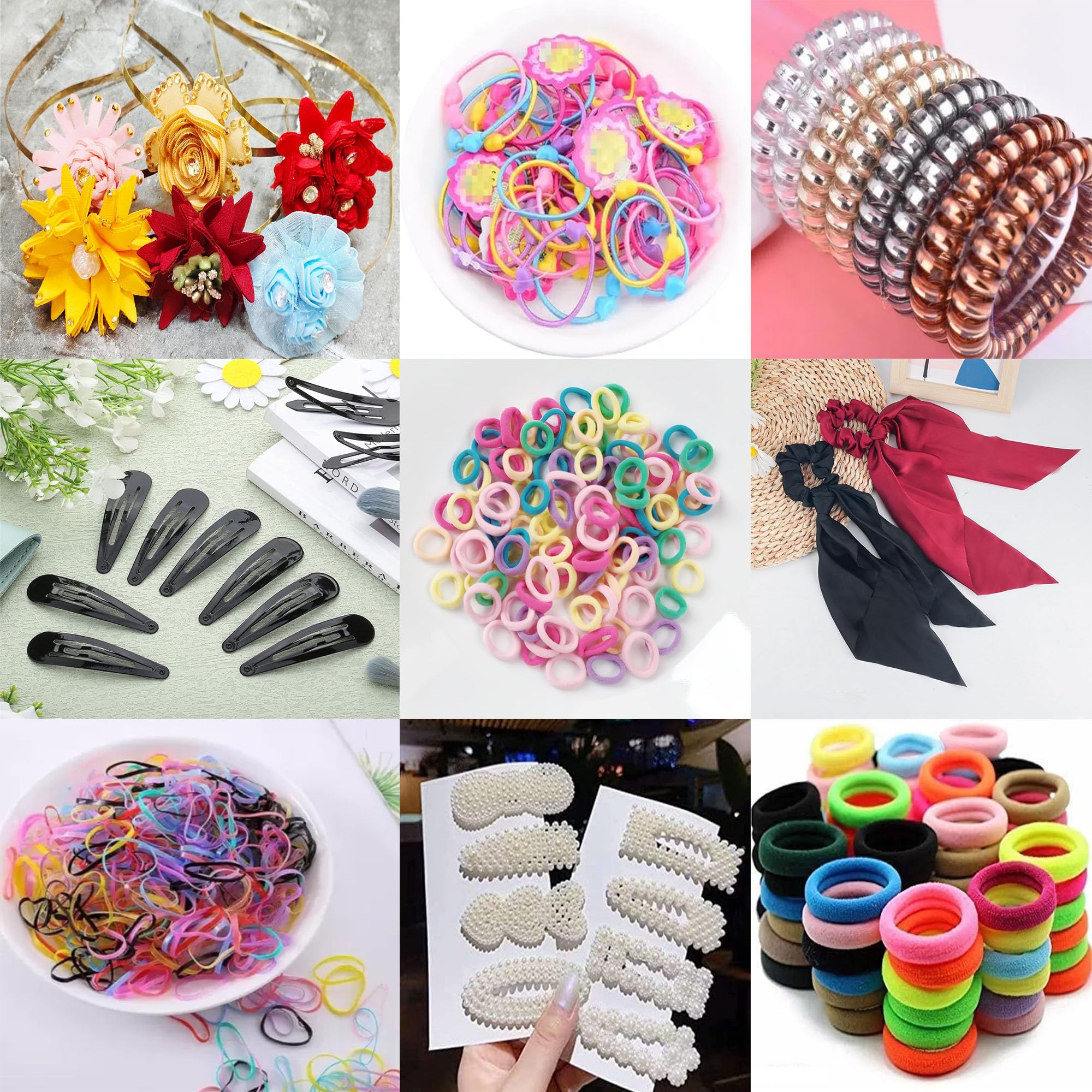 Balasundri Hair Accessorie for Women’s Stylish –Tik Tak Pearl Hair Clip/Pin for Baby Girls Toddler Hair Style Ponytail Holder korean Style Fashionable Rubber band Floral Hair band fashion Accessorie Combo Set of 179