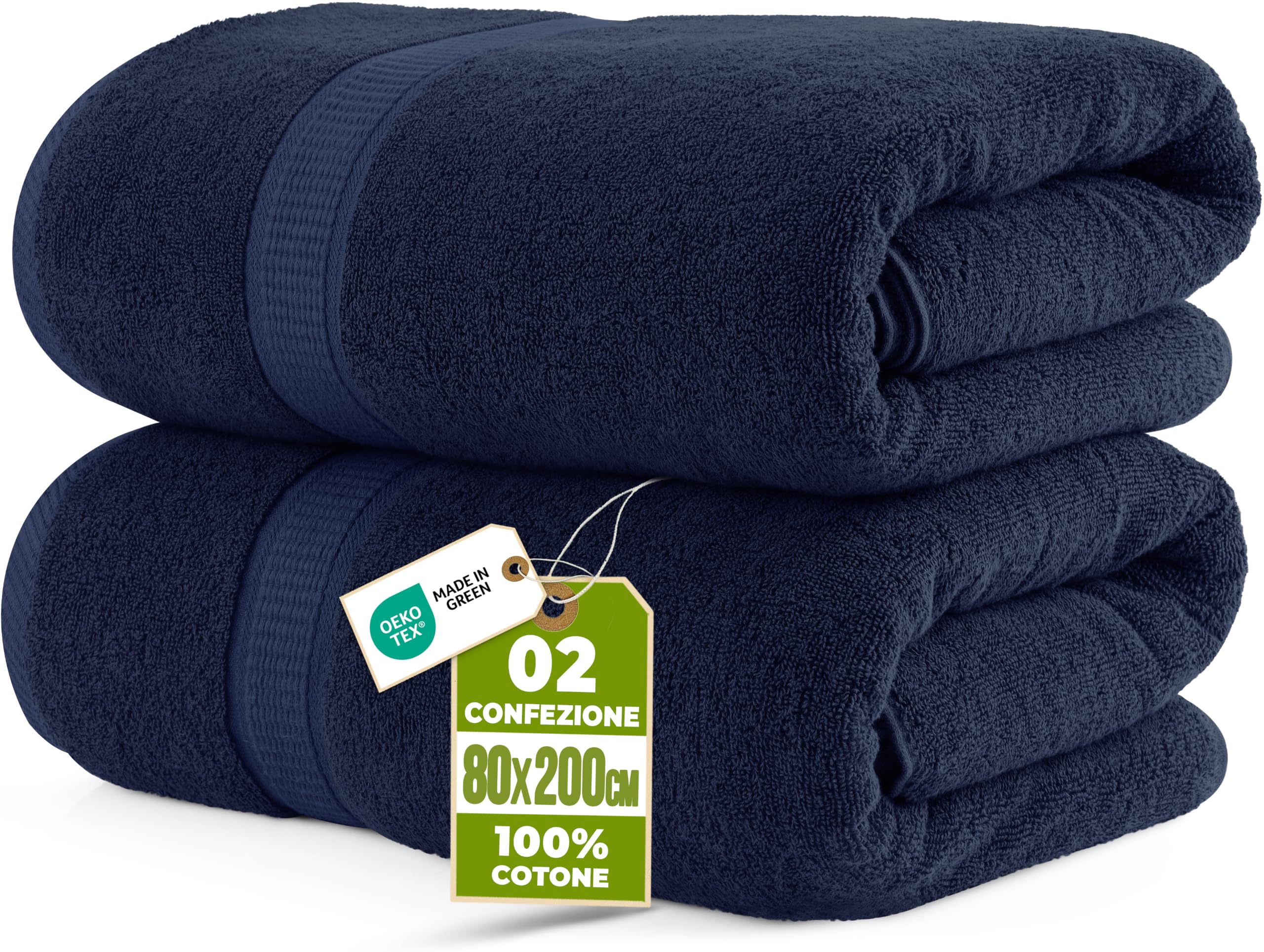 Toallas de baño altamente absorbentes Utopia Towels, pack de 2 piezas extra grandes con gancho