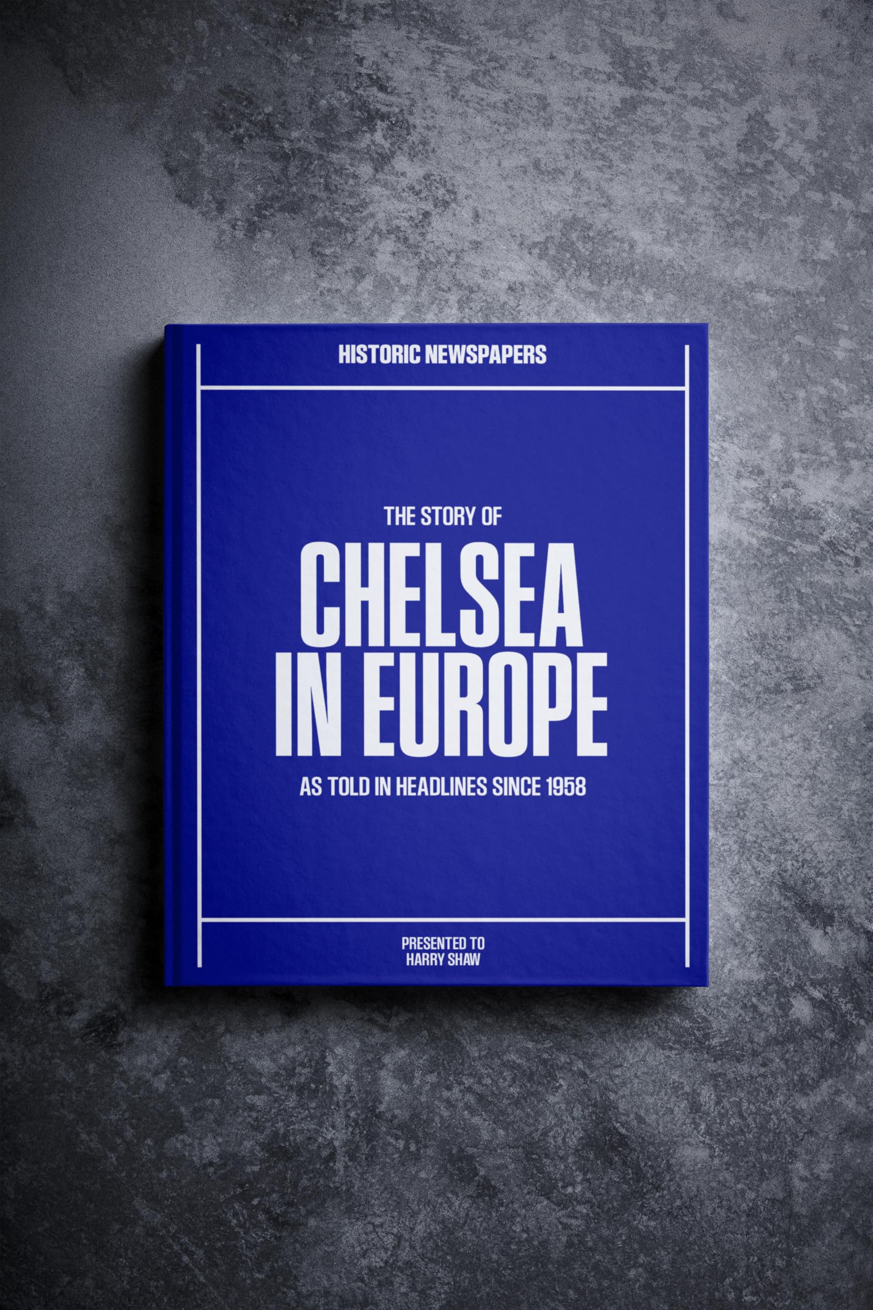 Historic Newspapers Chelsea | Personalised Football Gift | European Football History | Name Printed on Cover | Football History Book Through Newspapers | Football Gifts for Boys | Football Fan Gift — image 1