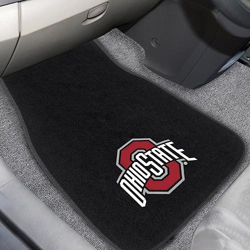 Vista 27 de FANMATS NCAA - Juego de 2 alfombrillas bordadas con logotipo del equipo unisex para adultos Negro