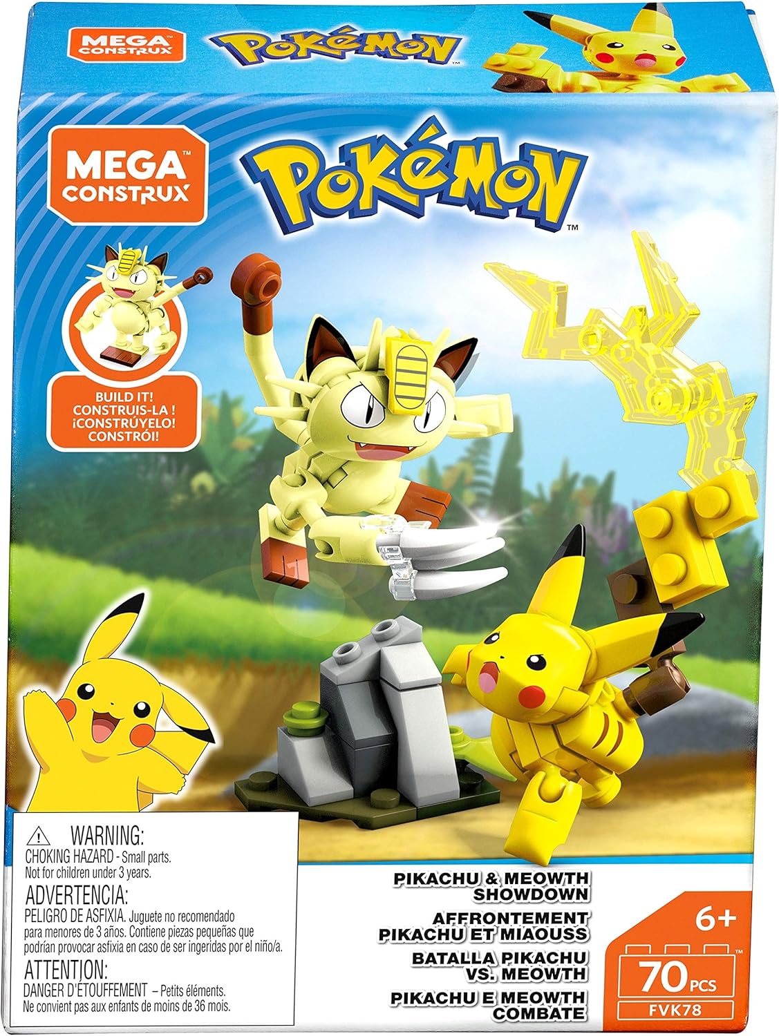 Mega Construx Pokemon Pikachu and Meowth Showdown