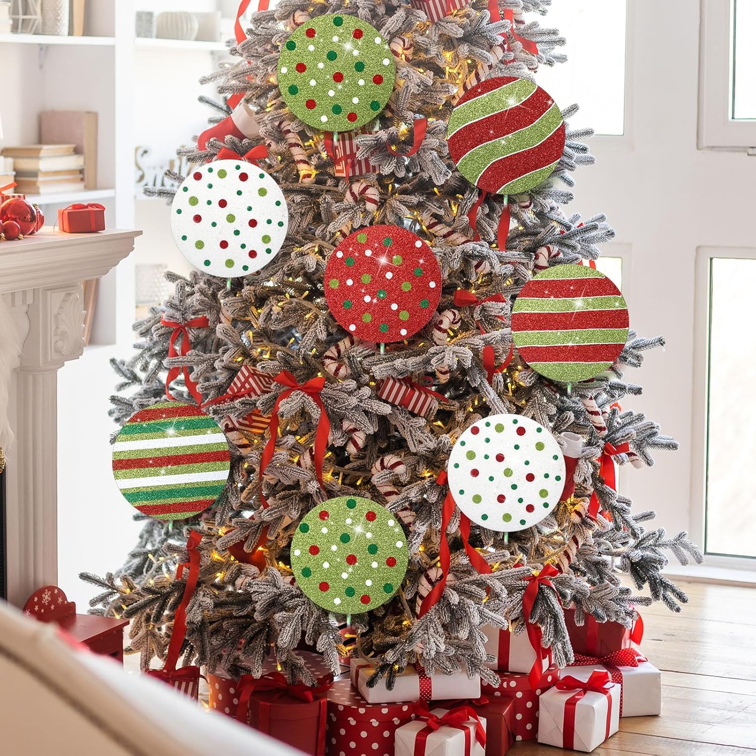 Hungdao 12個 15.75インチ ラージ クリスマス ロリポップ キャンディピック ジャイアント ロリポップ クリスマスデコ