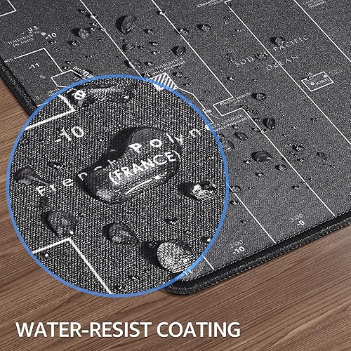 Miniatura 87 de KTRIO - Alfombrilla de mouse grande para juegos con bordes cosidos, extendida, tela microtejida superior, base antideslizante, almohadilla de Negro