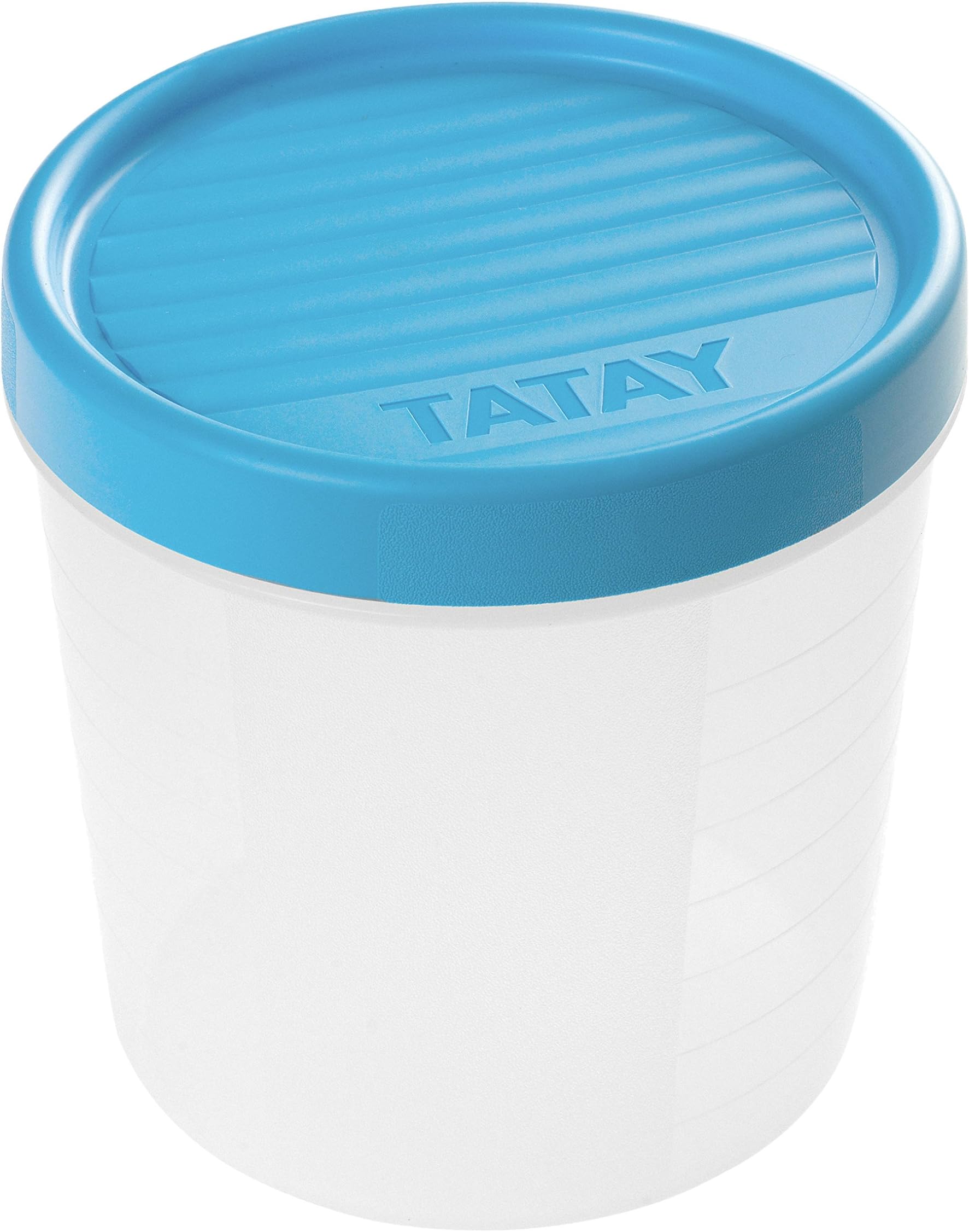 TATAY Food Container 1L Twist | Screw-Top Lid | Plastic Food Containers with Lids | Microwave, Dishwasher, Fridge & Freezer Safe | BPA-Free Plastic | 12x12x12.5 cm, Blue