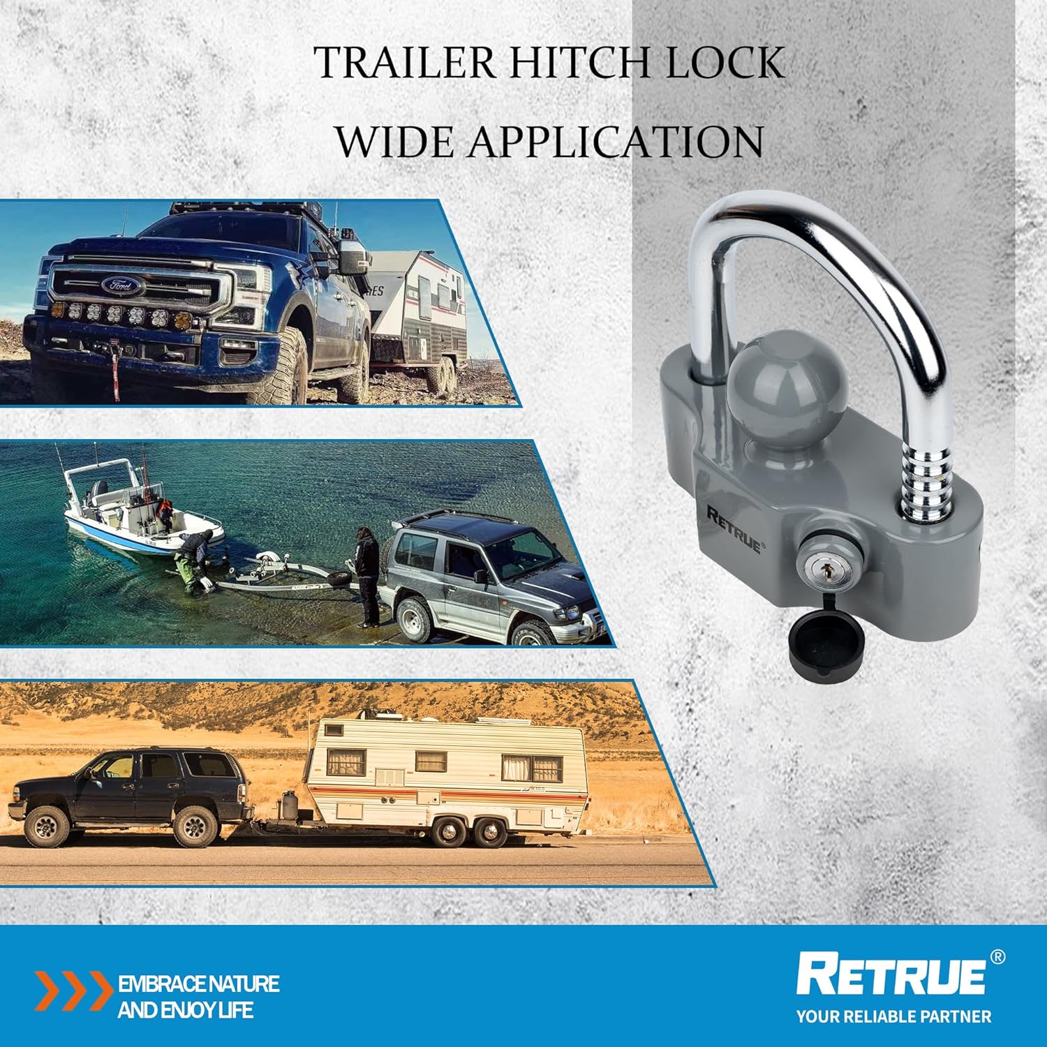 Coupler Lock and Trailer Hitch Lock Set