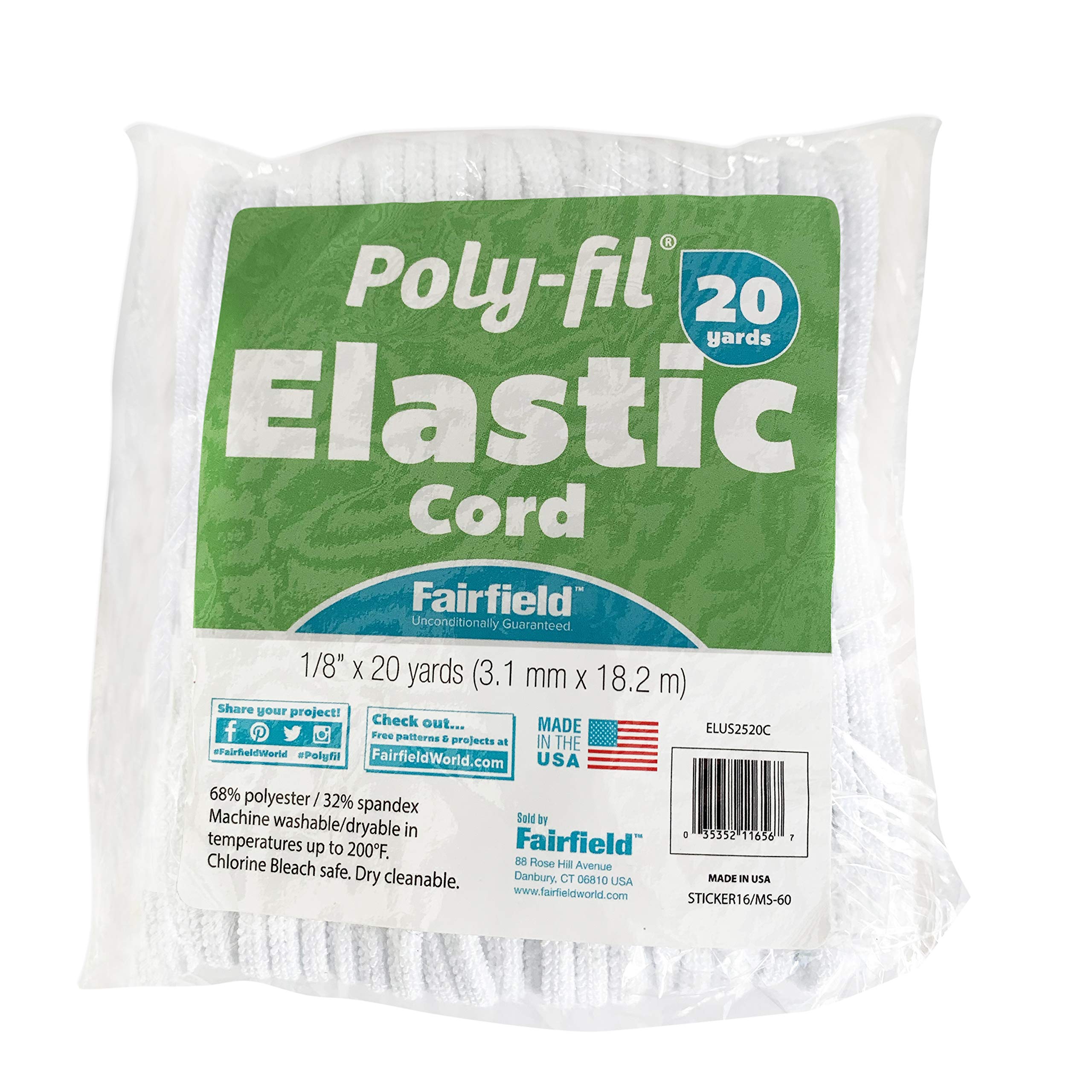 Poly-Fil A-ELU2520C Elastic, White
