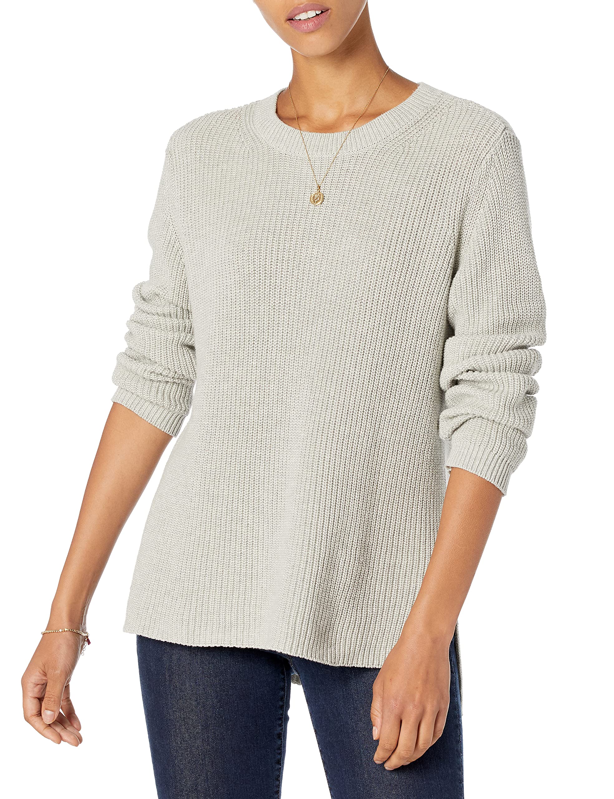 GoodthreadsWomen's Cotton Shaker Stitch Crewneck Jumper
