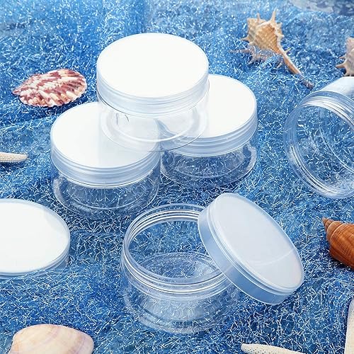 Miniatura 2 de SATINIOR - Paquete de 6 recipientes de plástico redondos transparentes a prueba de fugas, con tapa para almacenamiento en viajes, sombra de ojos,