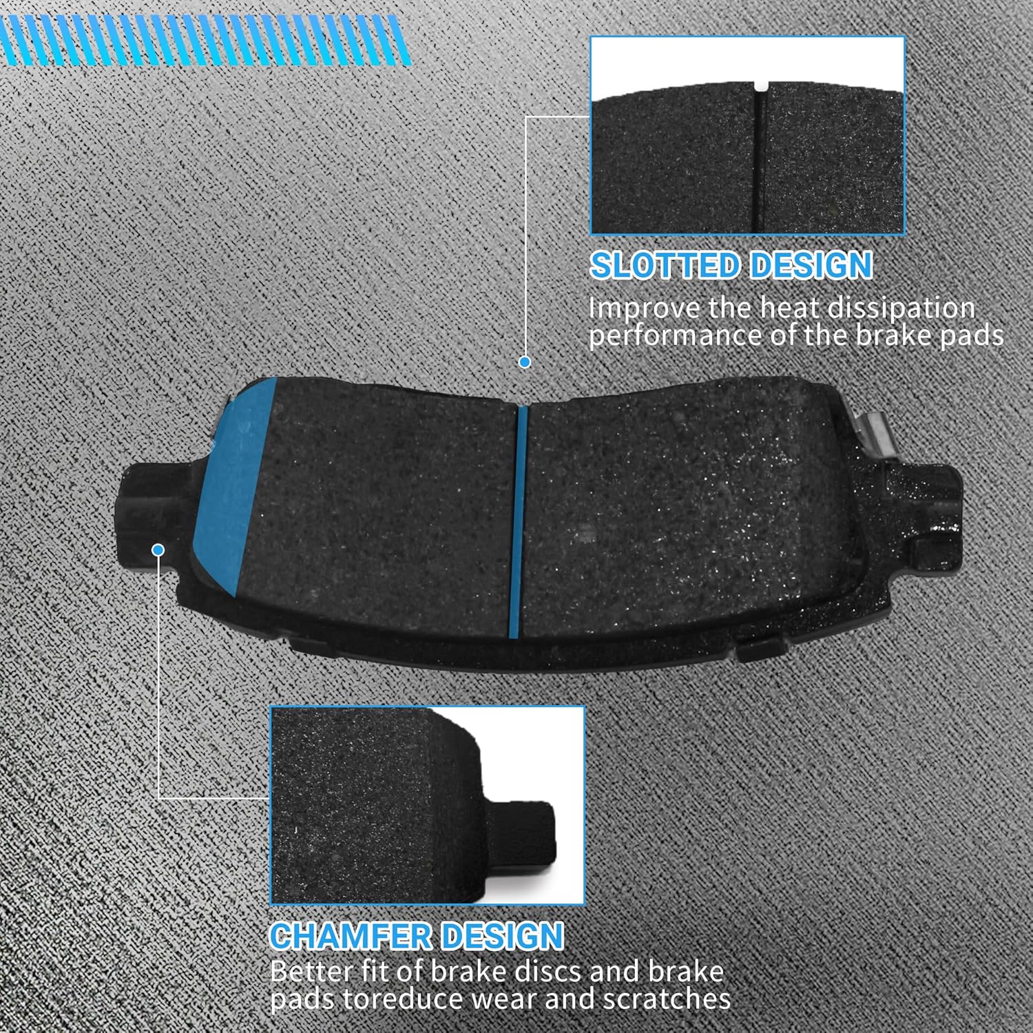Brake Pads Rear Set Compatible with GMC Acadia Envoy XL XHV, Buick Enclave Rainier, Chevy SSR Trailblazer EXT Traverse, Isuzu Ascender Olds Saab Saturn Rear Brakes Semi-Metallic D883