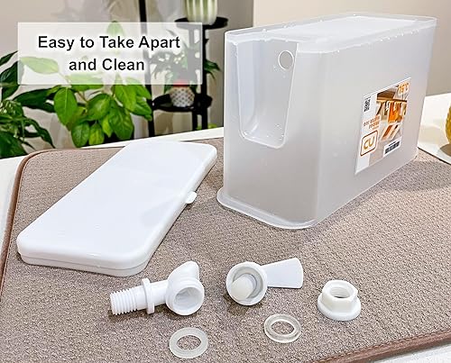 Miniatura 7 de NDBOX Jarra delgada para refrigerador con grifo para agua, té helado, jugo de fruta, refrescos, leche, dispensador de bebidas calientes o frías para