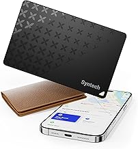 [Apple MFi Certified] Syntech Airtag Card Wallet Tracker, Rechargeable Smart Finder Works with Apple Find My (iOS only), IP67 Waterproof Bluetooth Air Tag Trackers Card for Wallet, Passports, Luggage