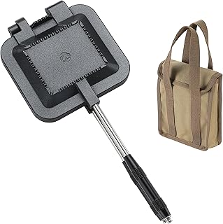 キャンピングムーン(CAMPING MOON) ホットサンドメーカー シングルバーナー 用 ガス火 直火式 コンパクト アルミニウム 帆布ケース付き BKTT-1315+B