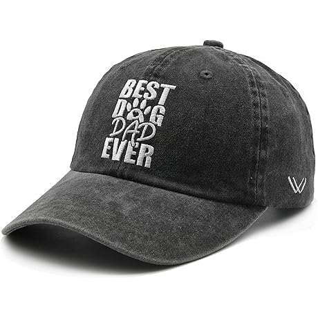 Best Dog Dad Ever Vintage Distressed Baseball Caps