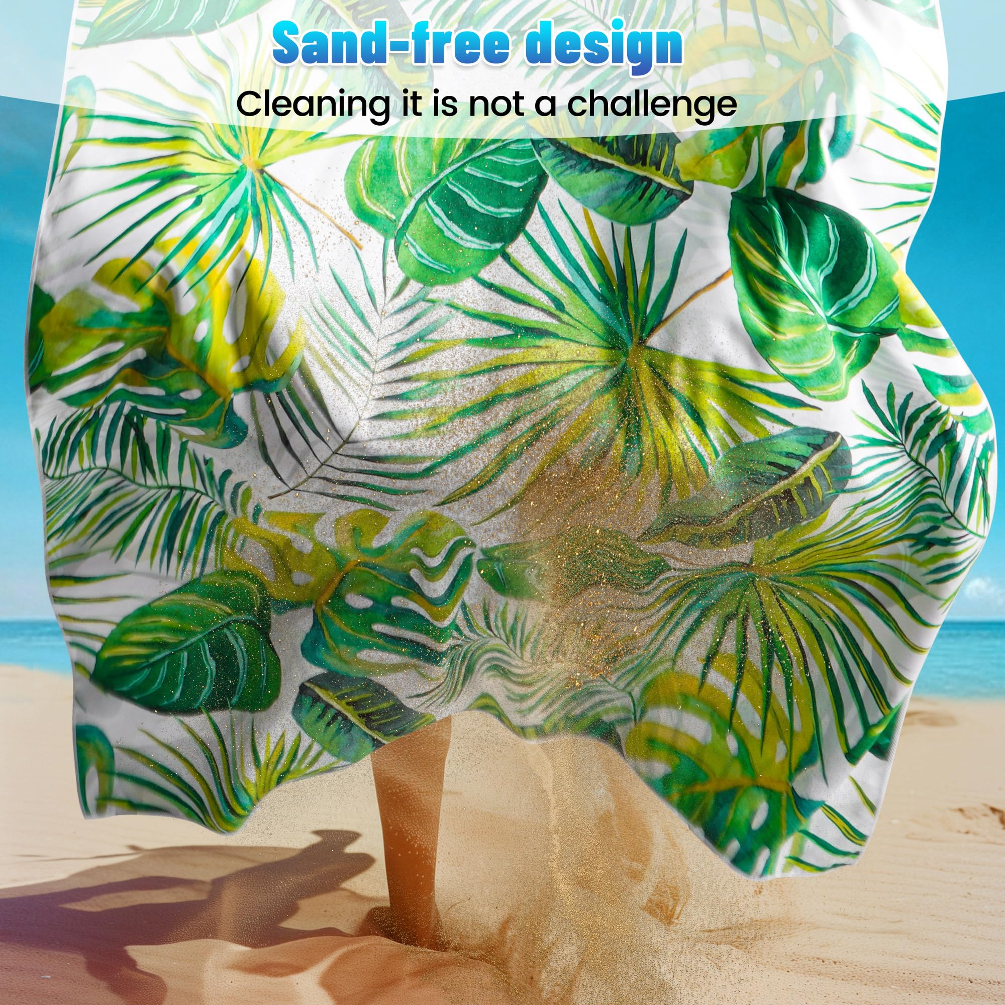 Telo Mare xxl set da 2-90 X 180 cm, Telo Mare Grande in Microfibra ad Asciugatura Rapida, Telo da Bagno Senza Sabbia, Coperta da Spiaggia da Donna (Verde + Rosa)