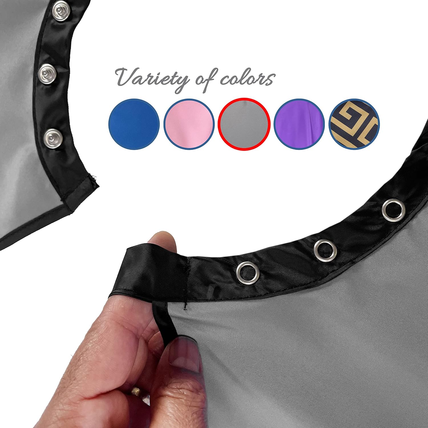 Allegro Combs Cutting Capes Adjustable 46X60 In. One-Size-Fits-All Stainless Steel Snap Buttons