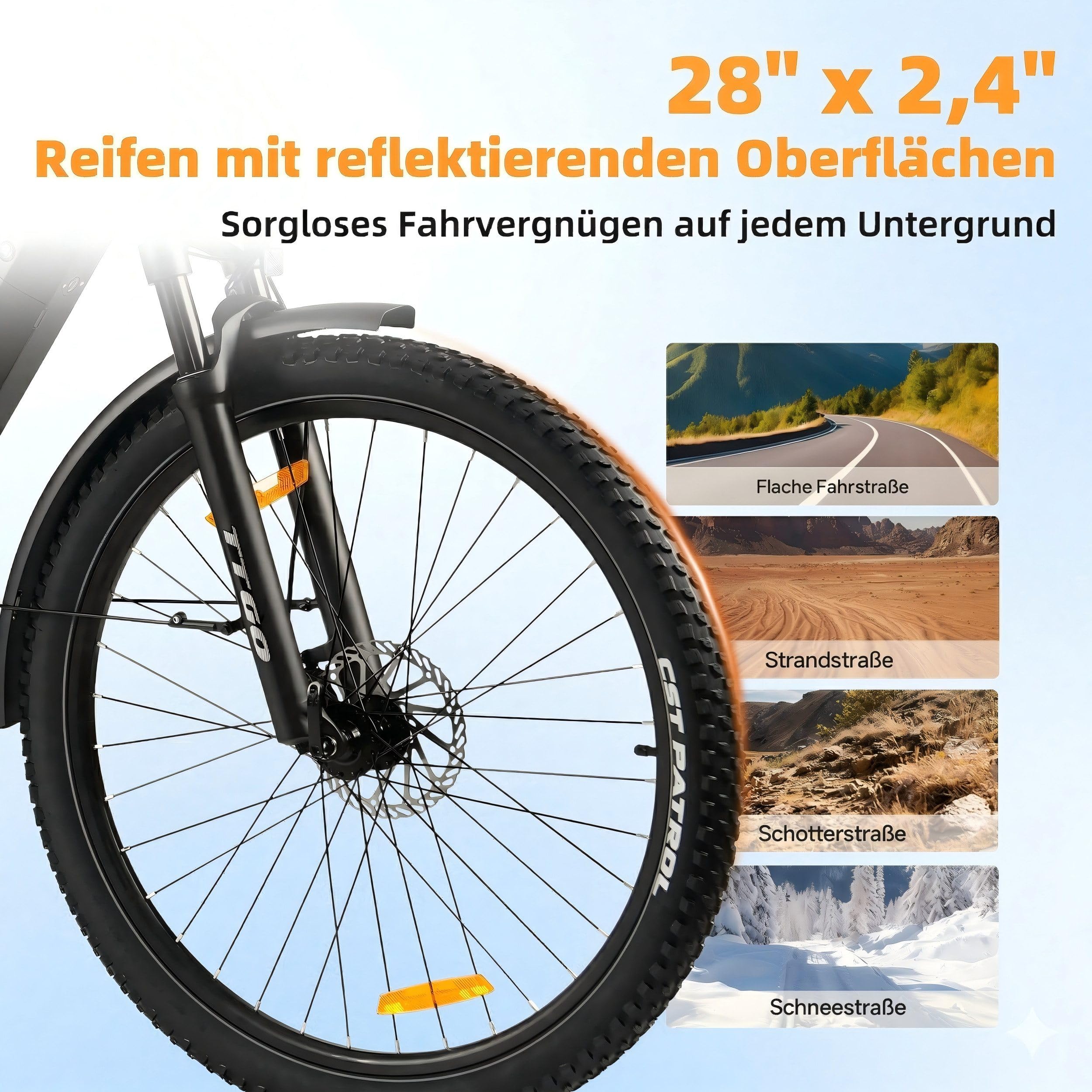 ttgo Z3 E-Bike, 27,5 Zoll Elektrofahrrad für Damen und Herren, E-Citybike mit 250W Motor, 48V 15Ah Akku, bis zu 120 km Reichweite, 7-Gang Schaltung, LCD Display, City E-Bike