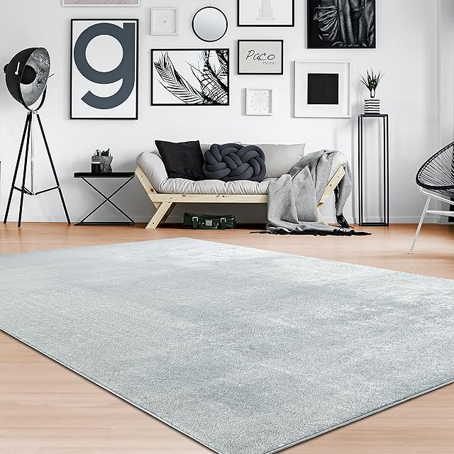 Living Room Rug Fluffy Washable in Short Pile Soft, Size:80x150 cm, Colour:Grey