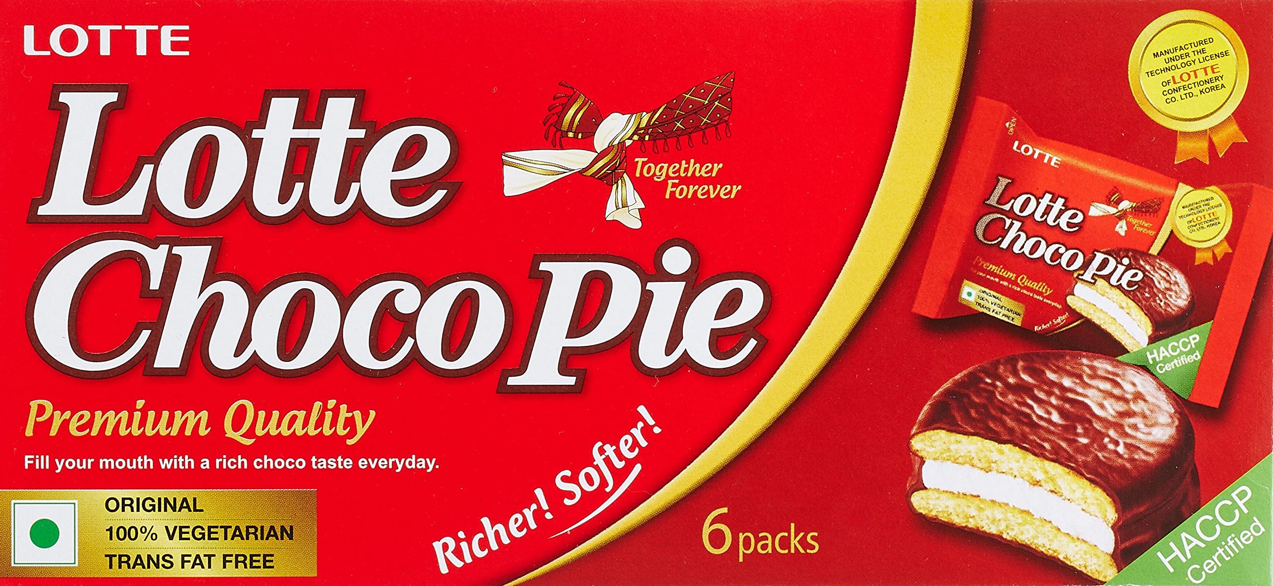Lotte Chocolate Pie, Carton,168 Grams