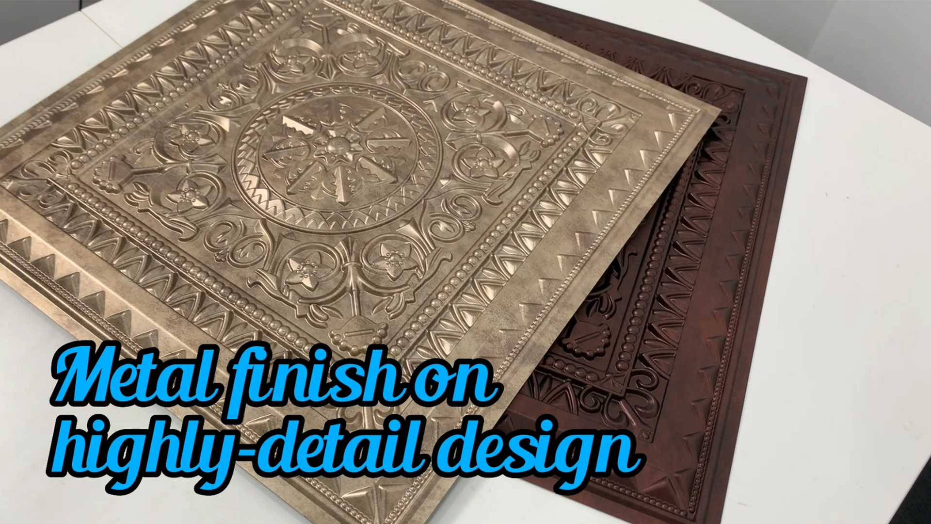Image of Art3d Drop Ceiling Tiles, Glue up Ceiling Tiles, 2'x2' Plastic Sheet in Antique Gold (12-Pack, 48 Sq.ft)