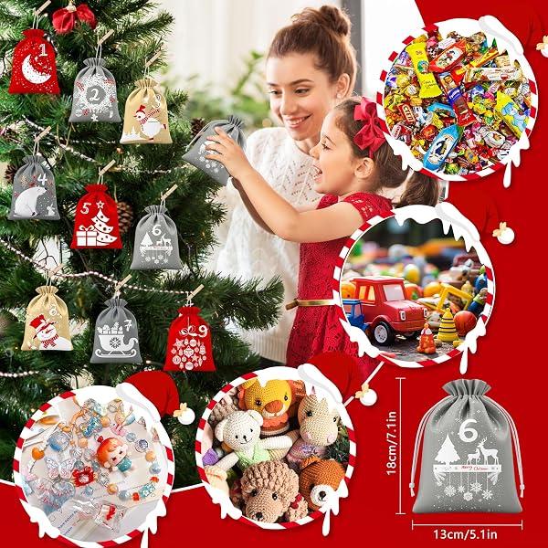Calendrier de l'avent à Remplir -Vide Calendrier de Lavent a Remplir Soit Meme,Kit Calendrier de l'avent Diy Maison - 3