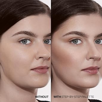 لوحة ألوان Smashbox Step-By-Step Contour Palette | مجموعة ألوان Sculpt + Glow All-In-One Contour Kit مع تركيبات قابلة للمزج + قابلة للبناء