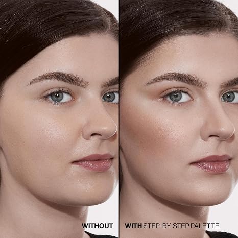 لوحة ألوان Smashbox Step-By-Step Contour Palette | مجموعة ألوان Sculpt + Glow All-In-One Contour Kit مع تركيبات قابلة للمزج + قابلة للبناء