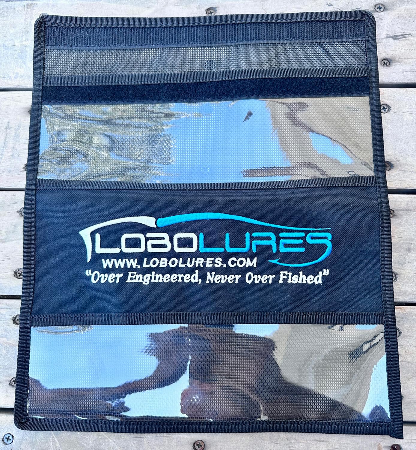 Lobo Lures Tackle Co. Big Game Lure Storage Bag, Single pocket Lure Bag, Mesh Back, 12"x12"
