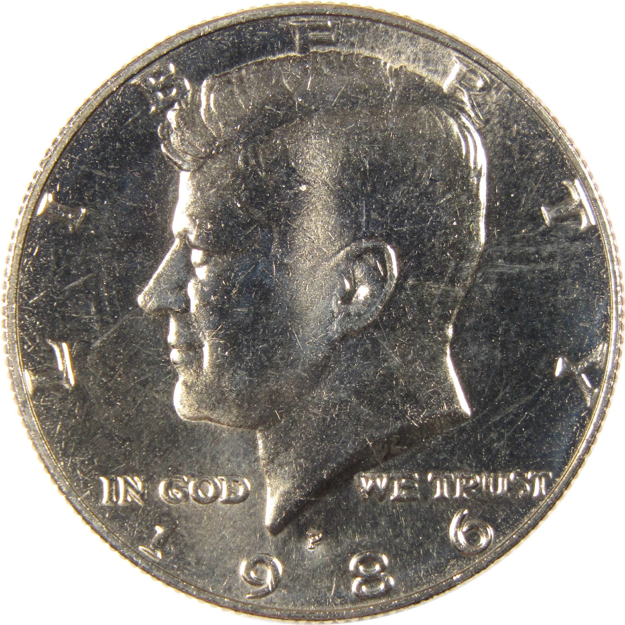 1986 P Kennedy Half Dollar Uncirculated Clad 50c Coin at Amazon's