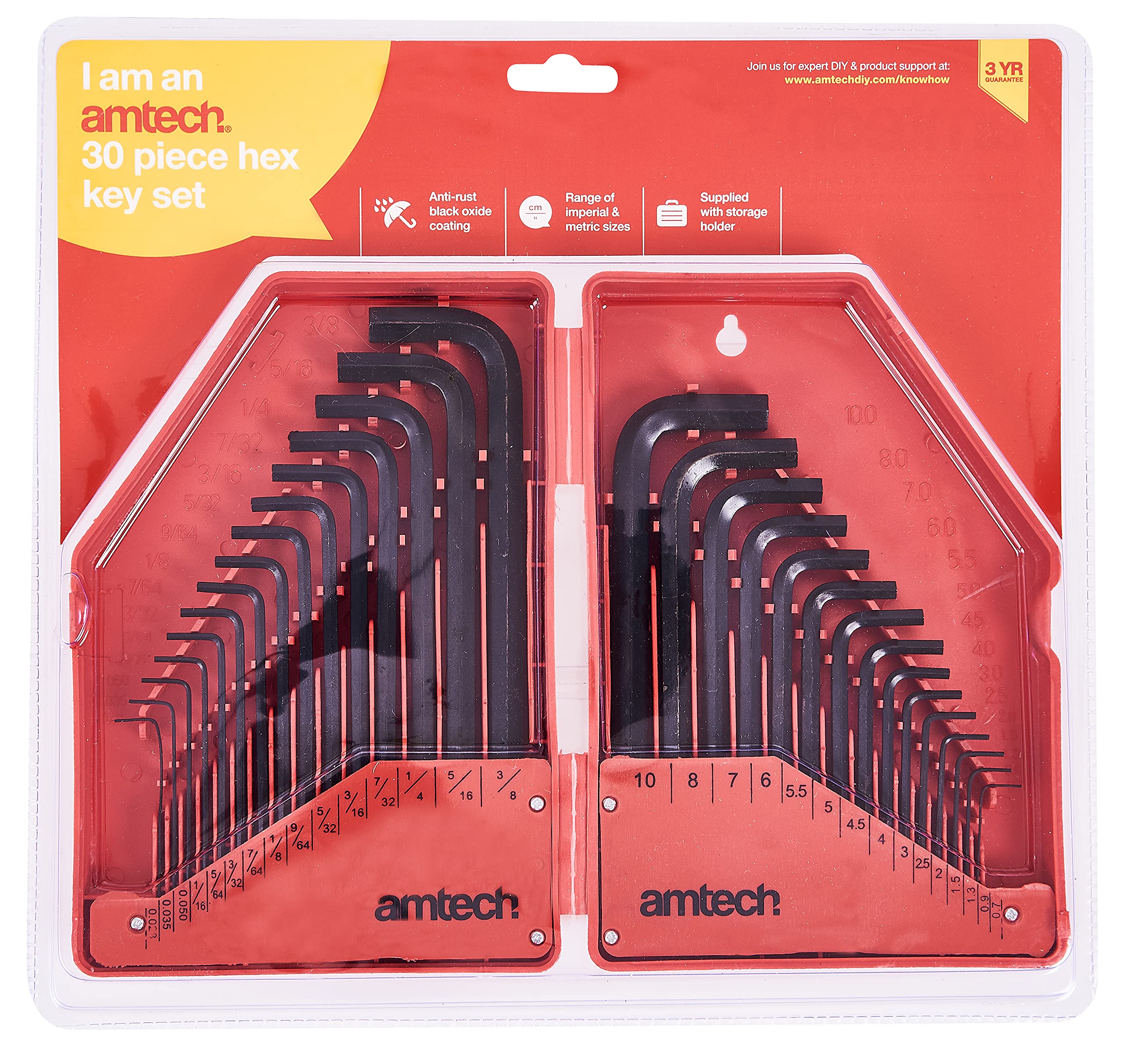 Amtech I8825 30 Piece hex Key Set