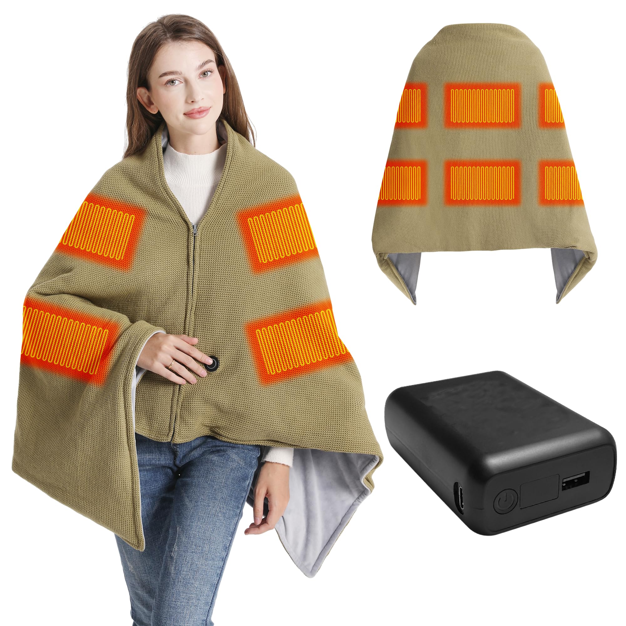 Amazon.com: KSFJZF Heated Blanket with 20000mAh Power Bank - 58