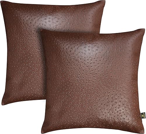 TOMJACK Funda de almohada de piel de cordero  Funda decorativa para cojín de sofá  Fundas para sala de estar y dormitorio, 22 x 22 pulgadas