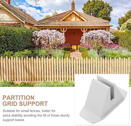 Miniatura 4 de HOMSFOU Base de valla de 4.92 pulgadas, soporte de pantalla de privacidad duradero para soporte de divisor de habitación, poste de valla de jardín,
