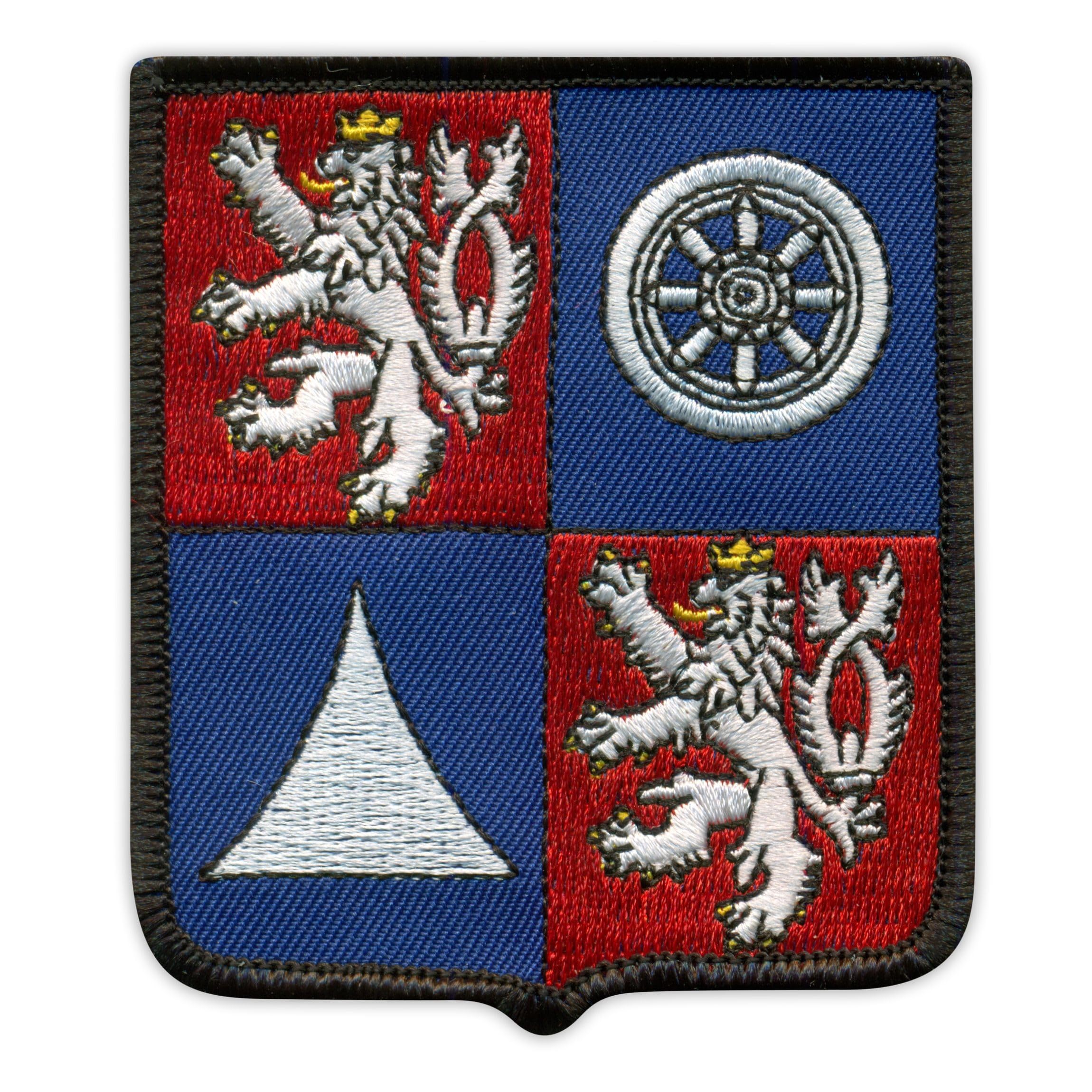 Set di 4 stemmi della Regione Liberec, in VEIcro, nero, con gancio e passante, toppa ricamata