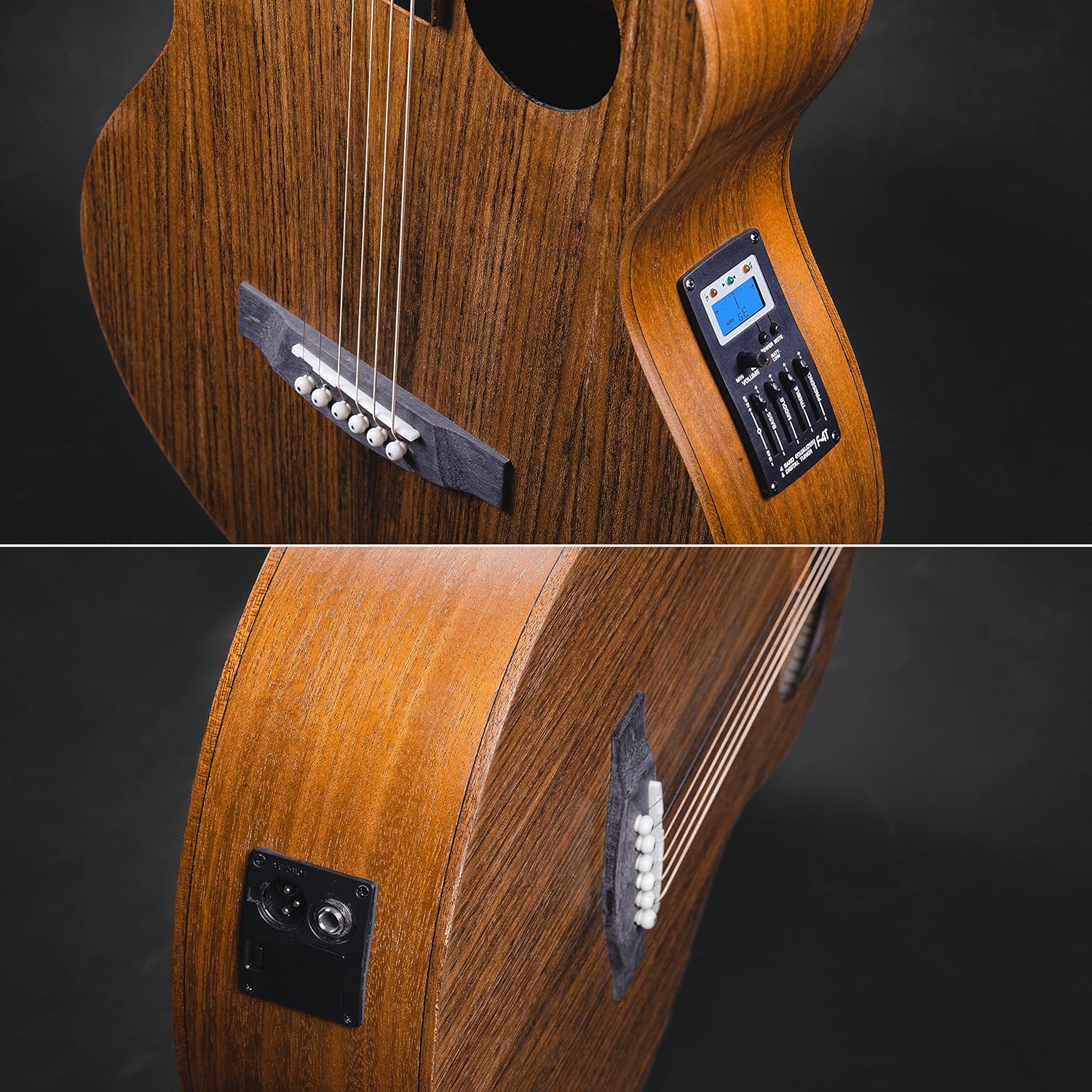 Lindo Left Handed Neptune SE V2 Black Walnut Electro Acoustic Guitar with Preamp and Padded Gig Bag