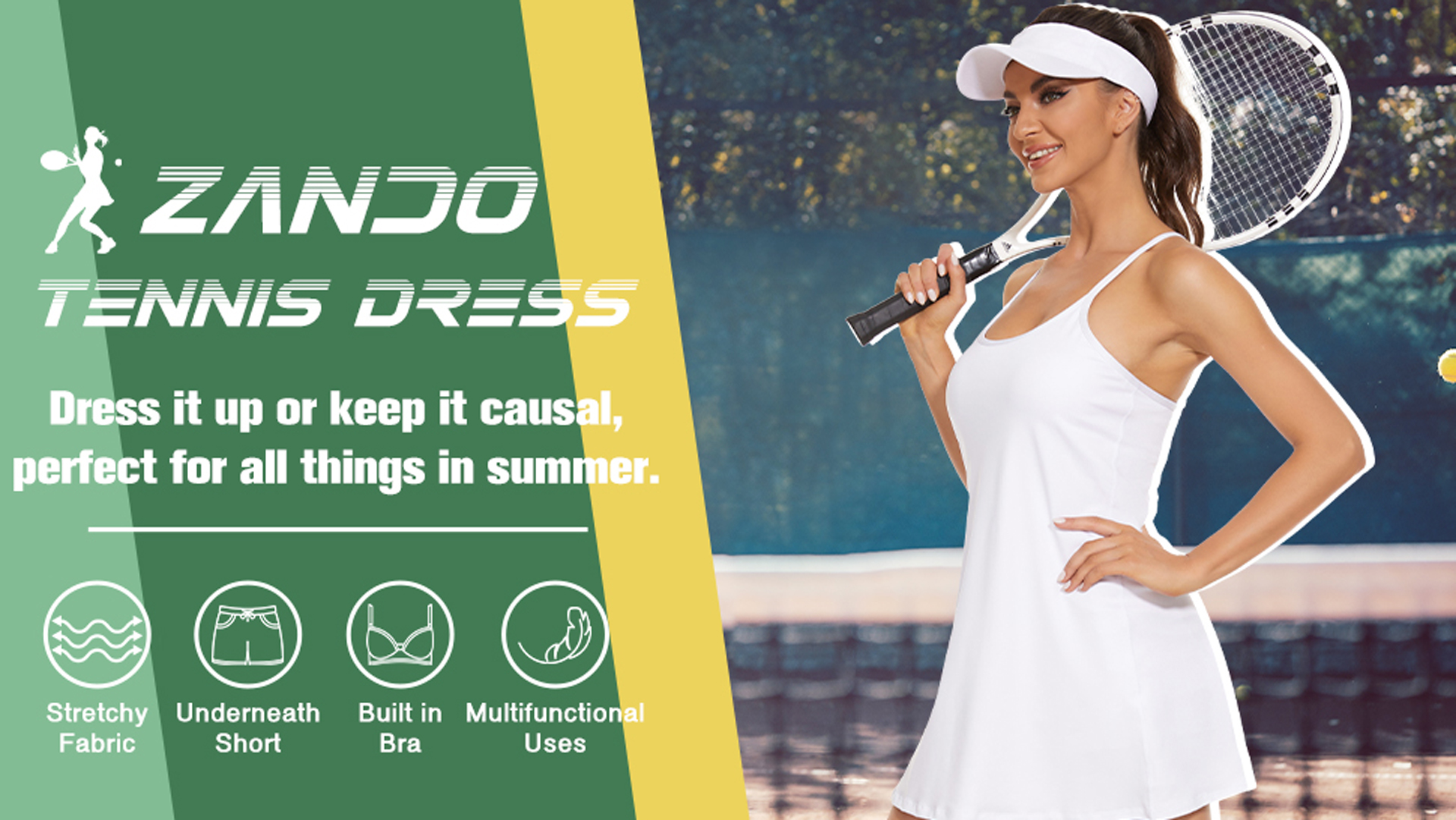 tennis dress with shorts underneath Amazon.com: SUUKSESS Tennis Dress with Shorts Underneath Easy Peasy Athletic Dress for Women Golf Workout Active Dresses Sport Outfit Black : Clothing, Shoes & Jewelry