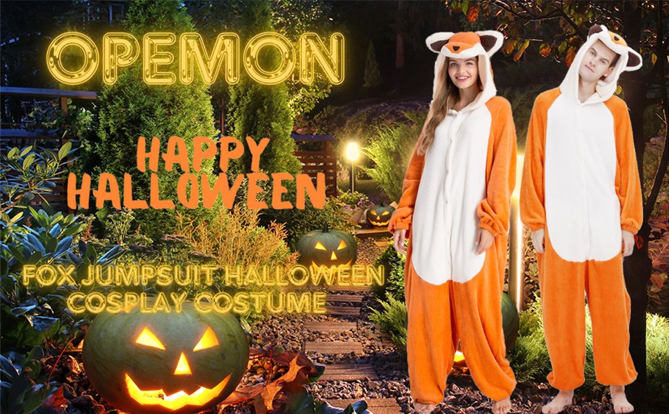 Amazon.com: Opemon Fox Pajamas Costume for Adult Hoodie Fox Onesie