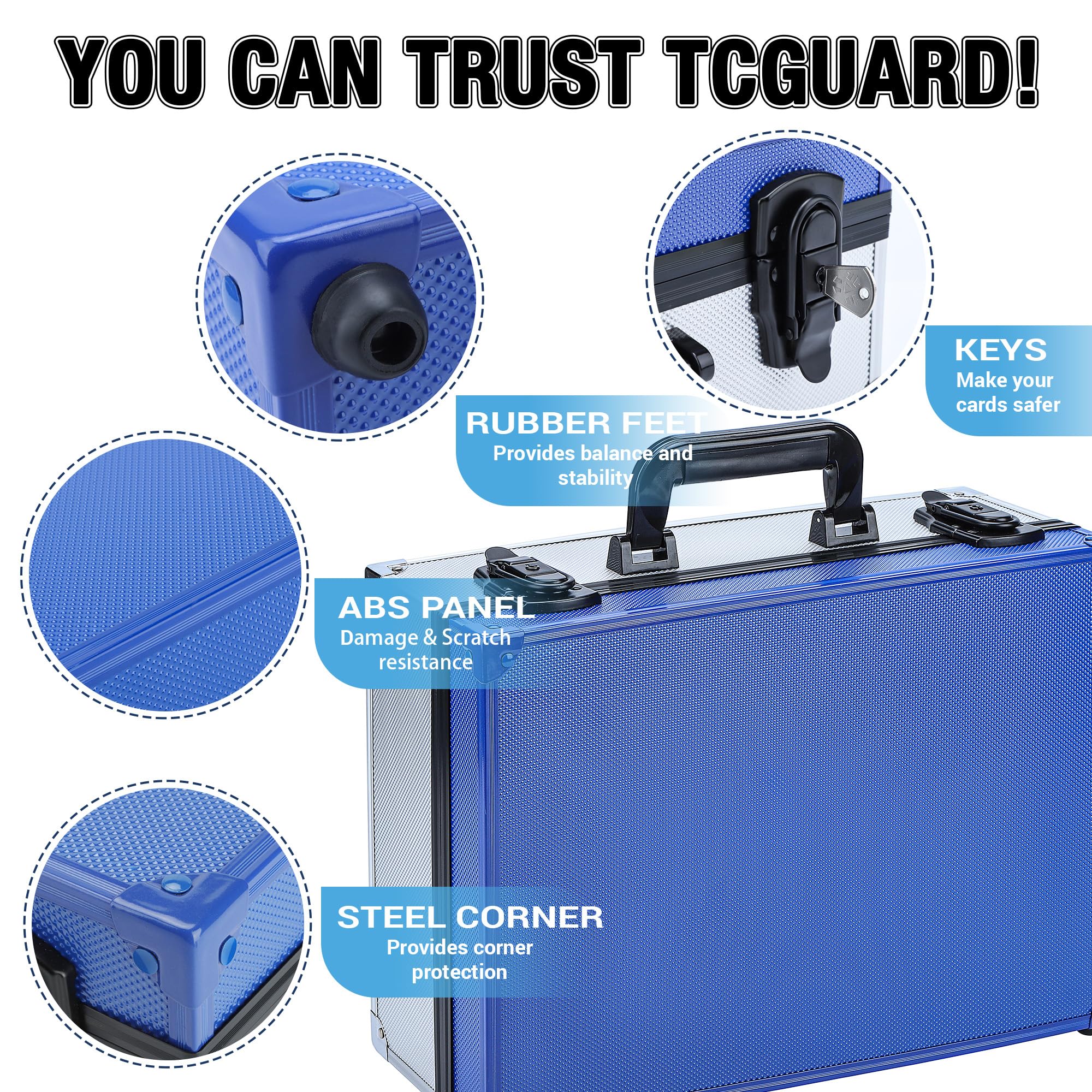 TCGUARD Toploader Caja de Almacenamiento 3"*4" 35PT, Impermeable y Antideslizante para Tarjetas Coleccionables y Deportivas con Divisores