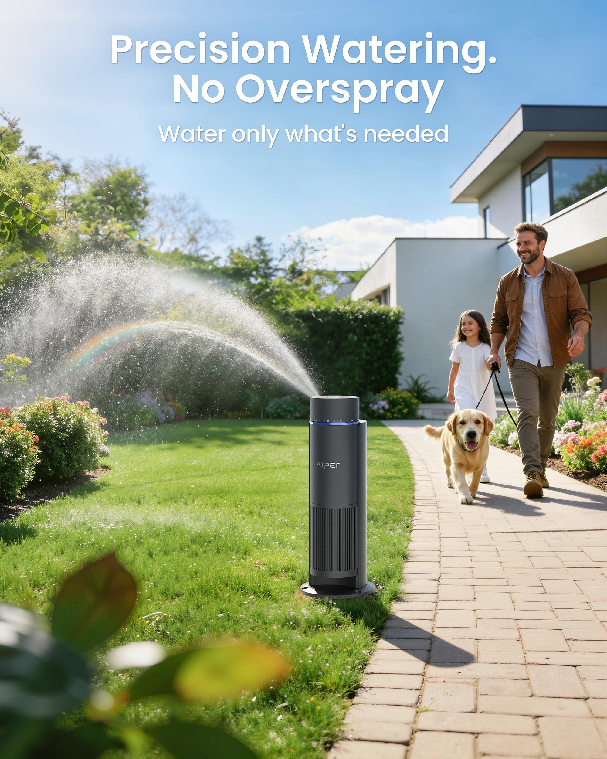 Aiper IrriSense 2 Smart Irrigation System, 4-in-1 Multi-Zone Watering Device, App Control, Smart Scheduling, Garden Sprinkler with Rain Sensor, for Lawns up to 4,800 sq.ft.-Blue - 4
