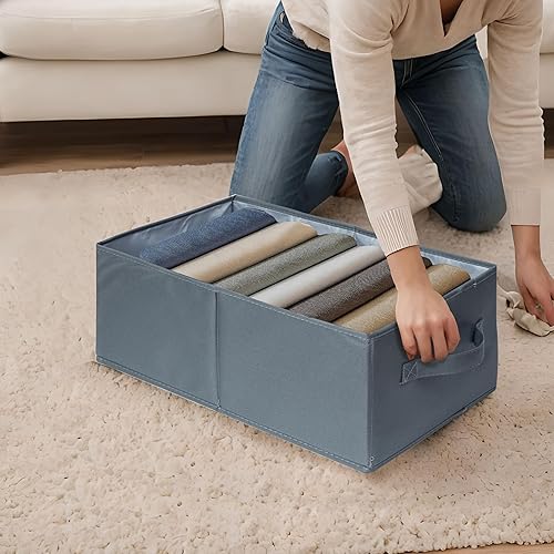 Miniatura 7 de Paquete de 2 organizadores grandes para armario, organizador de cajones, organizador eficiente de jeans para armario, organizadores versátiles de