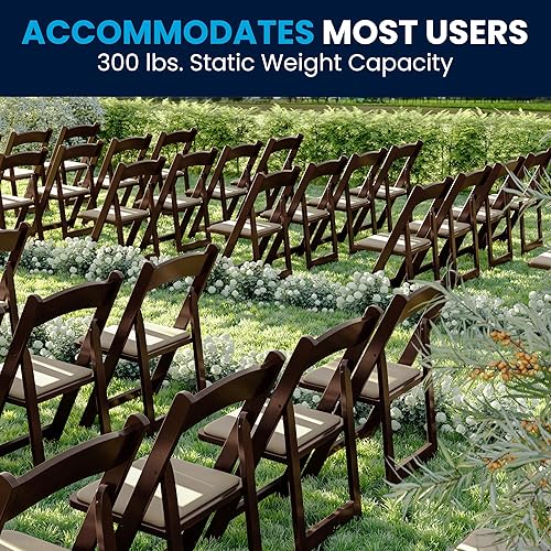 Miniatura 11 de Flash Furniture 2 Pack HERCULES Series Silla plegable de madera Fruitwood con asiento acolchado de vinilo