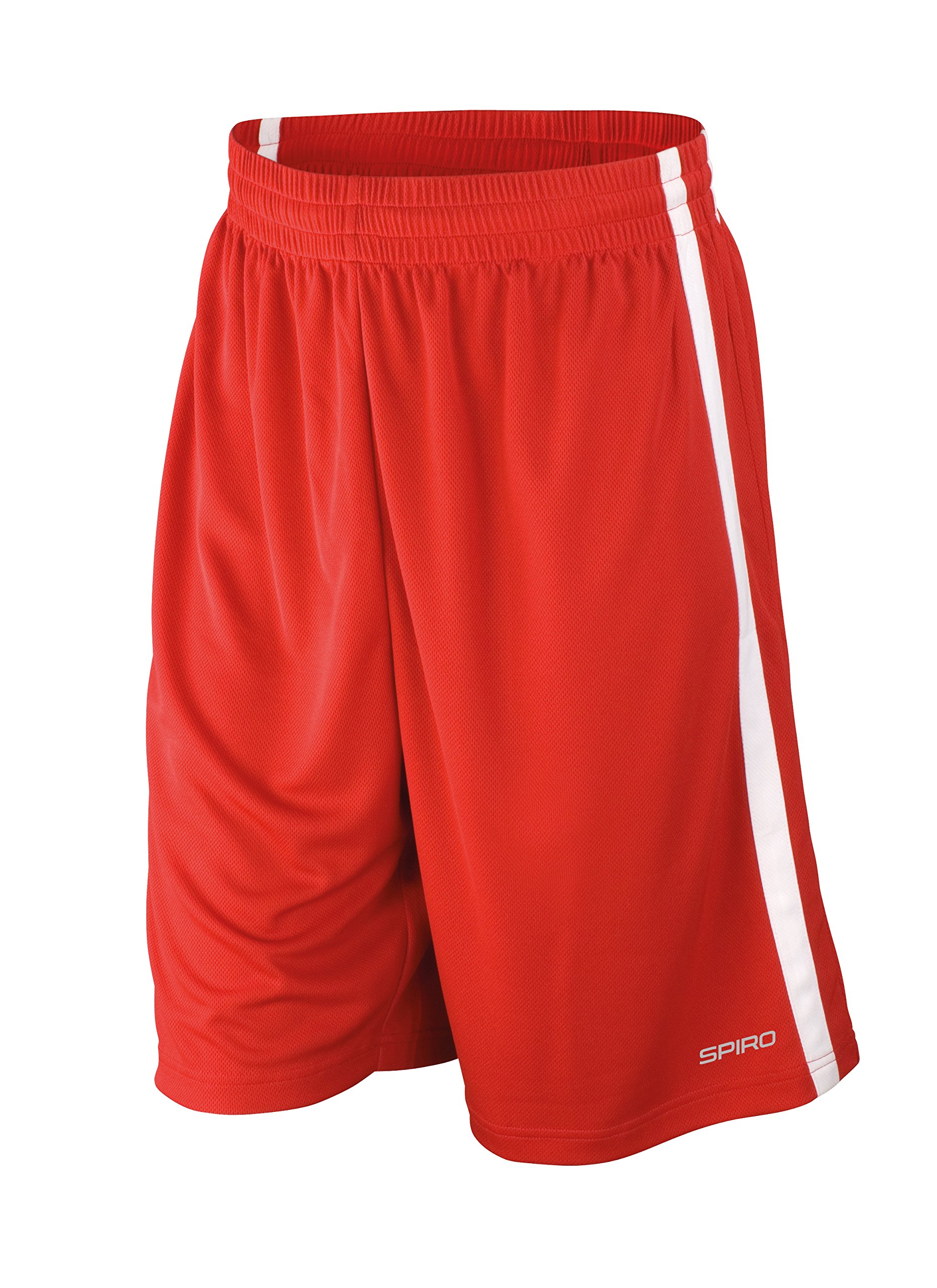 Spiro Men's Red/ White Basketball Quick Dry Shorts, 3XL,