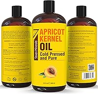 Vista 4 de Seven Minerals Aceite puro de albaricoque prensado en frío, botella grande de 32 onzas líquidas, sin OMG, sin hexano, hidratante natural y ligero