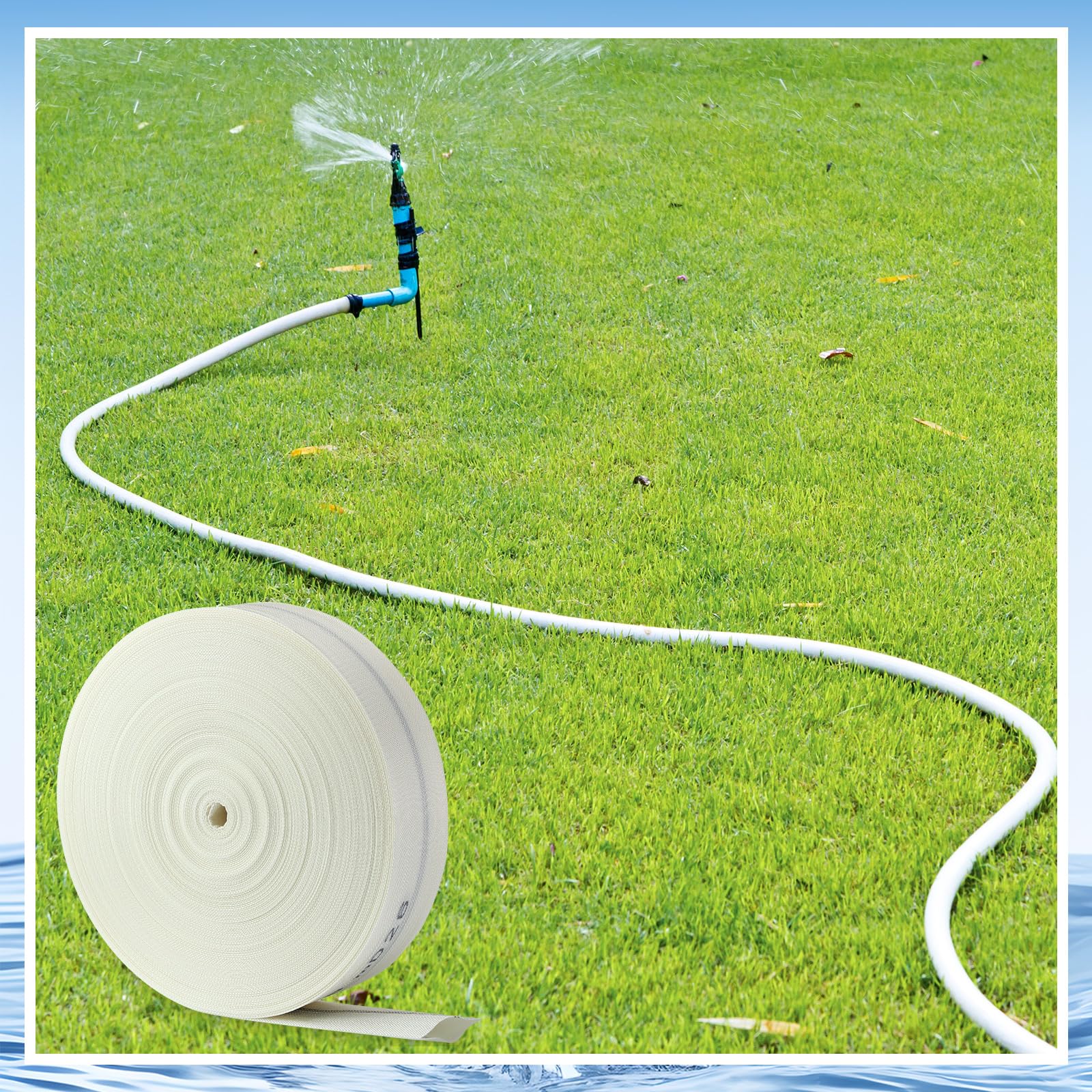 Pushglossy Manguera de descarga de 2 pulgadas x 98 pies, manguera de descarga de PVC reforzado resistente con abrazaderas dobles para bomba de tubería de piscina, transferencia de agua, riego de
