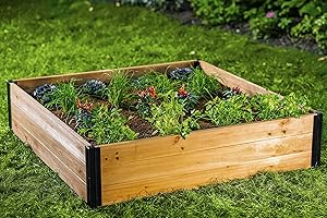 Vita Cedar Wood Modular Raised Garden Bed Kit (4ft. x 4ft. x 11in.)