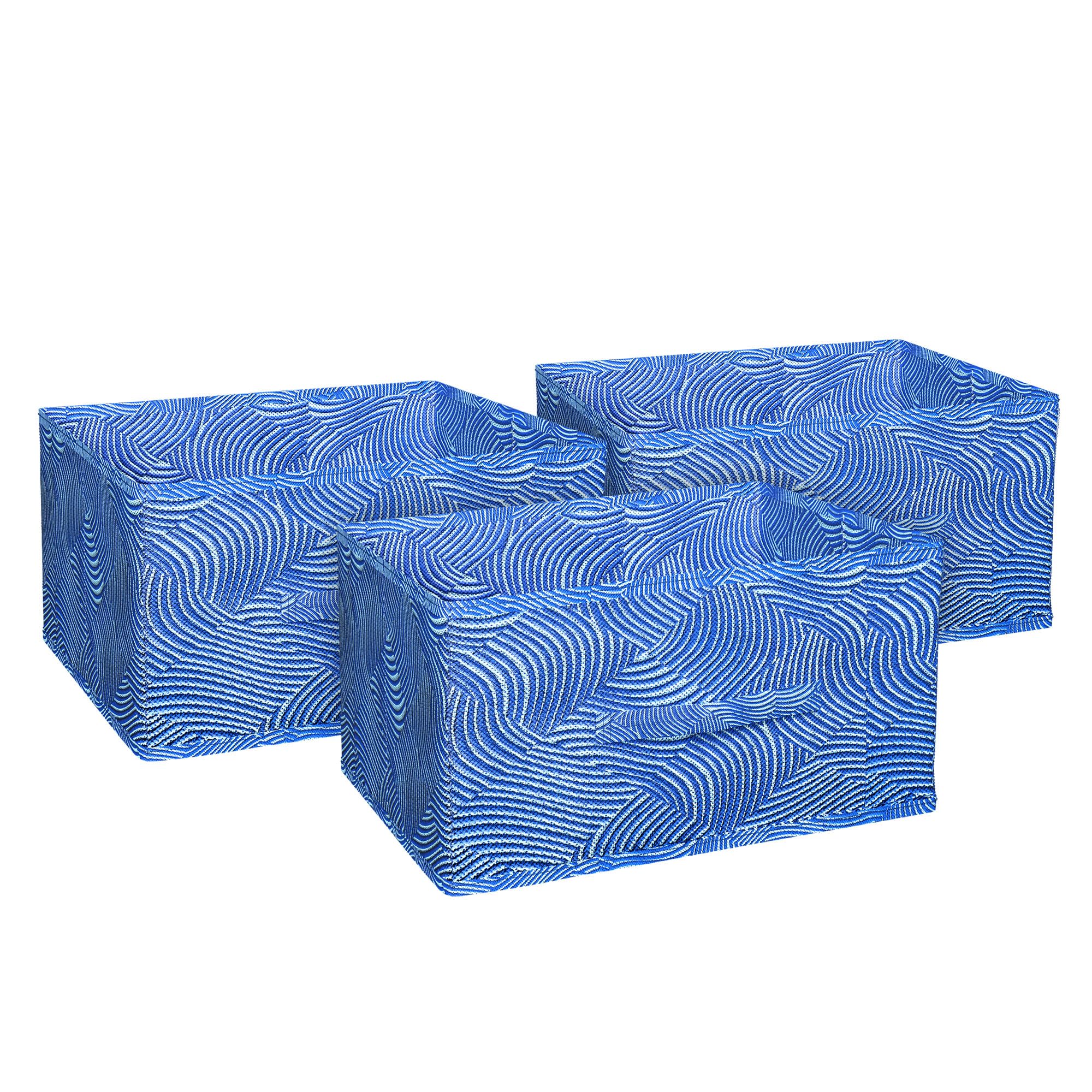 Kuber Industries Laheriya Print Non Woven Fabric 3-Replacement Drawer Storage And Cloth Organizer Unit For Closet (Blue)-Kubmart15988, Clothing-picture-11