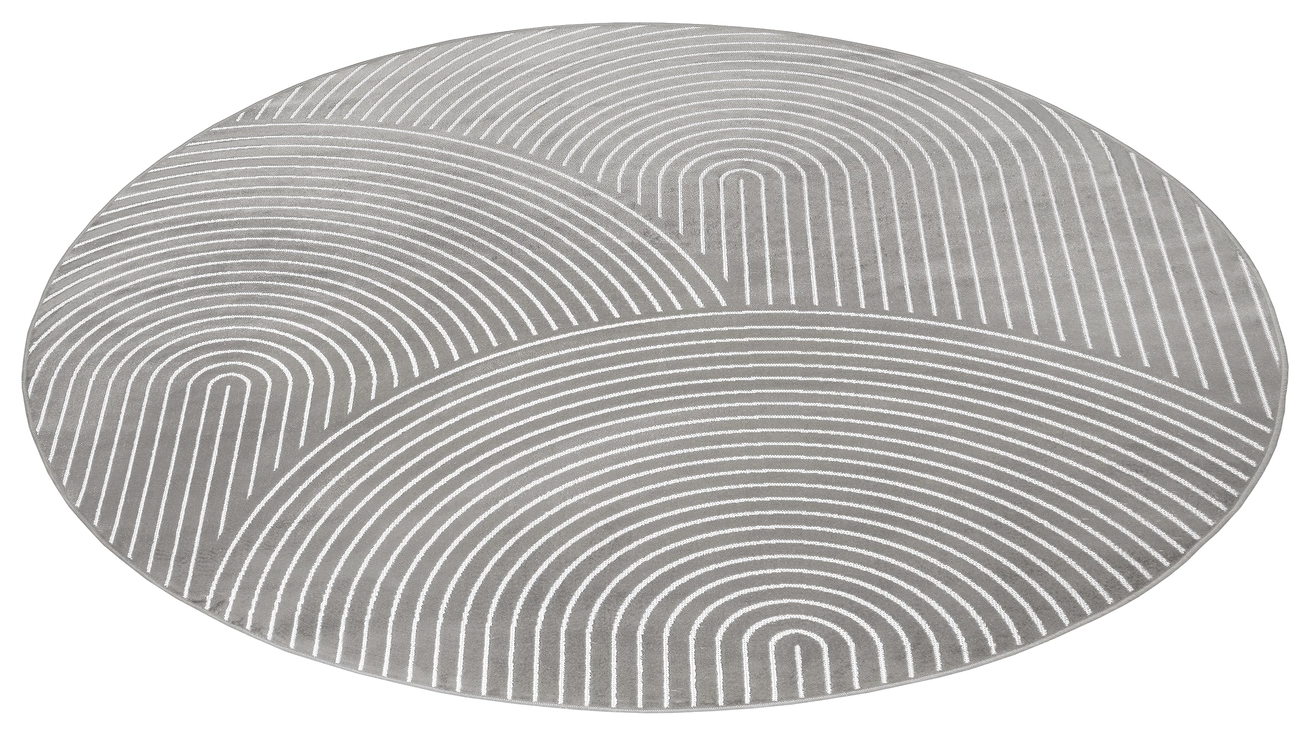 Hanse Home Faron Tapis de Salon Rond – Poils Courts (Hauteur : 3 mm) Tapis de Salon Motif bohème scandinave Effet 3D géométrique Moderne pour Chambre à Coucher, Salle à Manger, Chambre d'enfant –