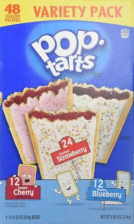 Kelloggs Poptarts Frosted Toasters, 24-Strawberry, 12-Blueberry and 12-Cherry, 88 ounce